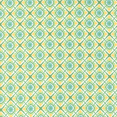 Sunflowers in My Heart Collection Checks and Plaids Cotton Fabric 27324 green