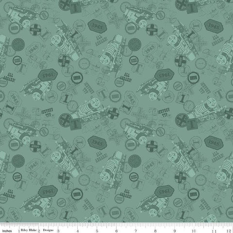 green, Thomas and Friends Collection Tonal Toss Cotton Fabric CD17011