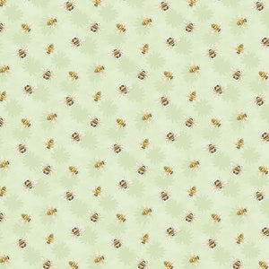 Zest for Collection Bee Toss Cotton Fabric 19157 green