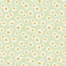 Zest for Life Collection Daisy Toss Cotton Fabric 19156 green