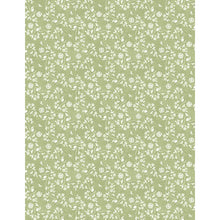 Floral print green fabric