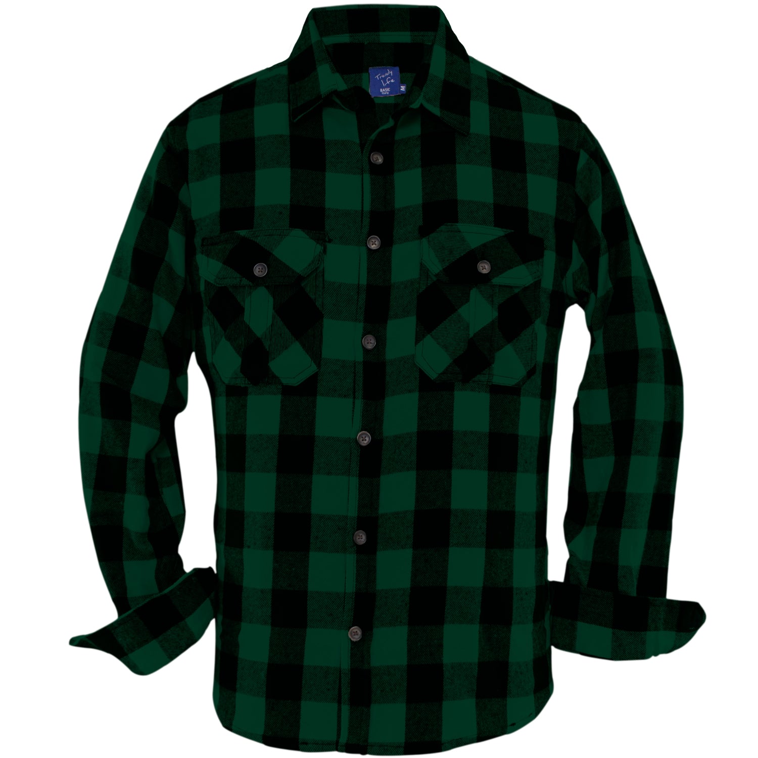 Good's Store Men's Relaxed Fit Buffalo Plaid Long Sleeve Flannel Shirt P112  – Good's Store Online