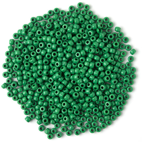 Green pony beads