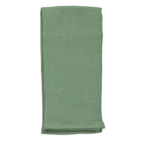 Green waffle tea towel