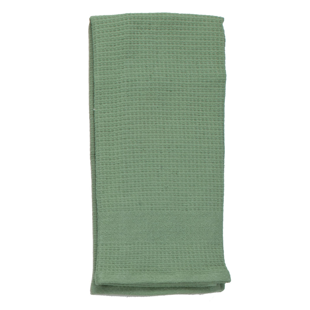 Waffle-Terry Pendula Green Organic Cotton Dish Towels, Set of 2 +