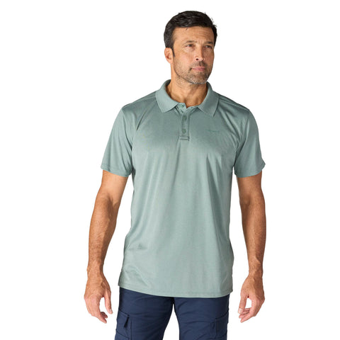 Men's Force Sun Defender Relaxed Fit Short-Sleeve Polo 106901 in green slate heather