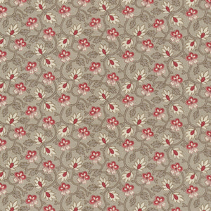 Chateau De Chantilly Collection Small Floral Vine Cotton Fabric 13945 grey