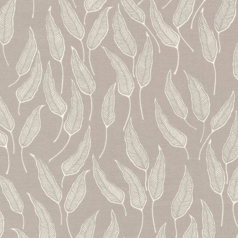 Flower Press Collection Willow Leaf Cotton Fabric 3304 grey