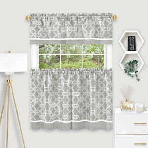 gray-Arlington Tier & Valance Set 1746