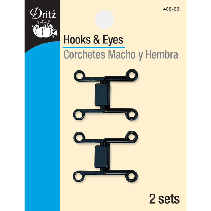 Gunmetal rectangler hooks and eyes