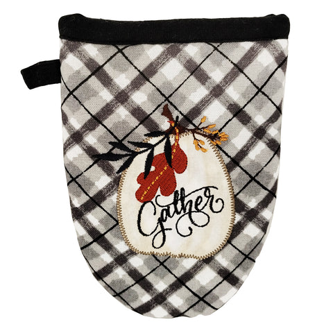 Gingham Pumpkins Grabber Mitt H6195