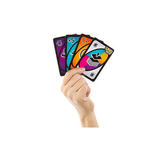 Hand holding UNO flip cards