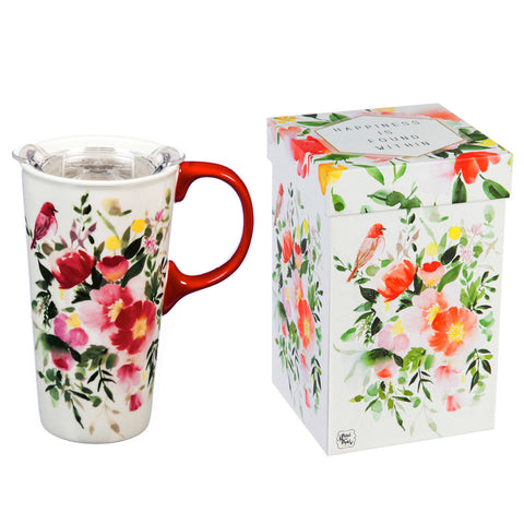 Floral travel mug