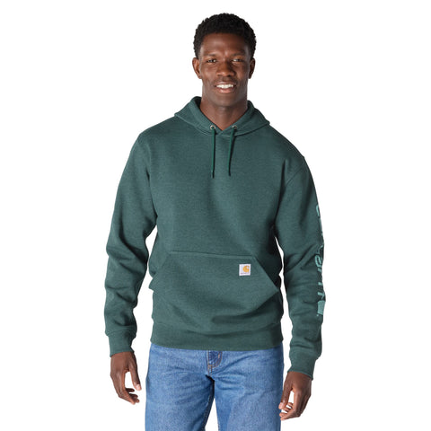 Dark Harbor Teal Heather Men's Midweight Logo Hoodie K288