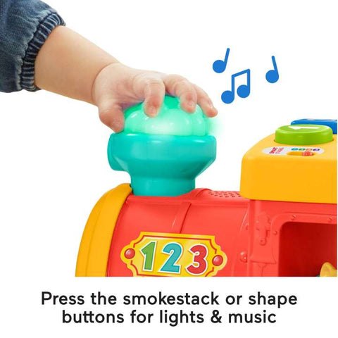 Press the smokestack or shape buttons for lights & music