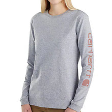 Women's Long Sleeve Logo Sleeve Graphic Tee 103401-034 Heather Gray