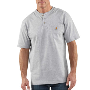 heather gray, Men's Workwear Henley Shirt K84