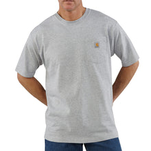 Carhartt k87  Heather Gray Carhartt men's T-Shirt with Carhartt logo label