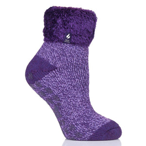 Purple Women's Lily Twist Lounge Socks HHW05