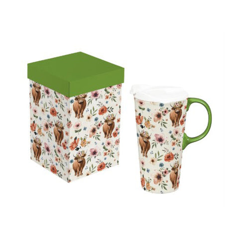 highland cow, Ceramic Perfect Cup with Gift Box TK2