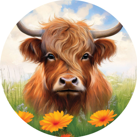 Custom Decor Suncatcher showing highland cow