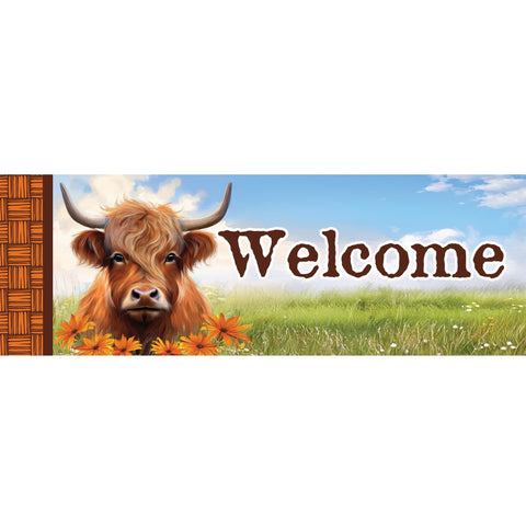 Custom Decor Signature Sign showing highland cow