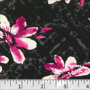 Koshibo Large Floral Print Polyester Fabric 048428 hot pink