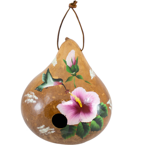 Hummingbird gourd birdhouse