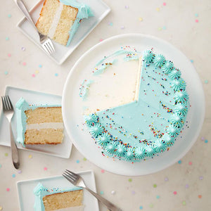 Iced cake with sprinkles