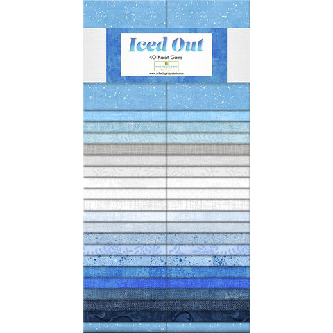 Pre-cut Cotton Fabric Karat Gems Strips 842, iced out