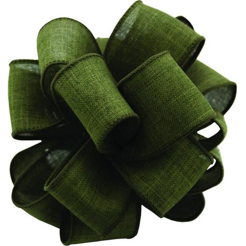 Moss Linen Wire Edge Ribbon