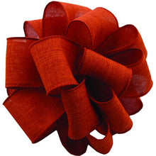 Rust Linen Wire Edge Ribbon