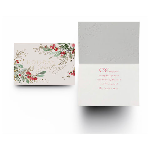 inside, Greens and Berries Boxed Christmas Cards 1002600