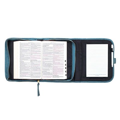 Faith Teal Tri-Fold Organizer Bible Cover BBL678