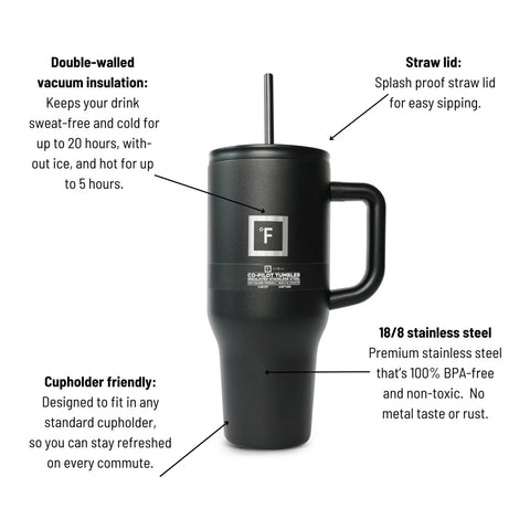 Iron Flask Co-Pilot Tumbler showing details
