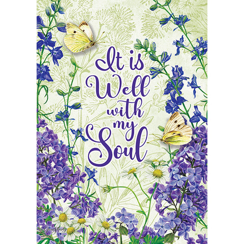 Garden flag showing It is Well