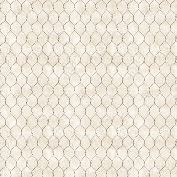 Proud Rooster Collection Chicken Wire Cotton Fabric ivory