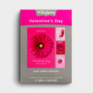 Boxed Cards Valentine's Day Pink Flowers