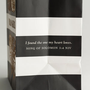 Medium Gift Bag with Tissue Wedding - Mr. & Mrs. - J4258 side of bag "I found the one my heart loves"