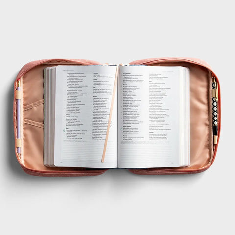 Studio 71 - Grace Upon Grace Bible Cover J6692 case open with a bible in it
