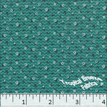 jade, Pick Stripe Tiny Floral Print Polyester Fabric 04943