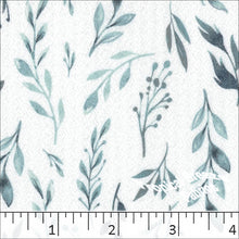 jade, Pointelle Crepe Knit Leaf Print Fabric 572512