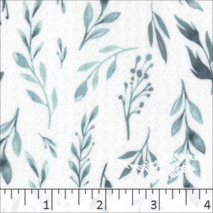 jade, Pointelle Crepe Knit Leaf Print Fabric 572512