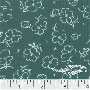 Ribbed Knit Small Floral Print Fabric 32736 jade