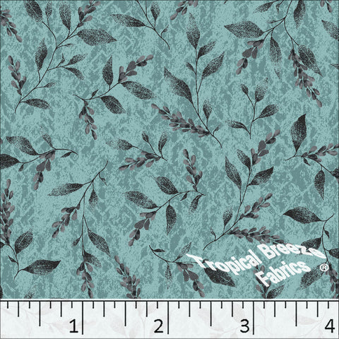 Jade, Standard Weave Floral Print Poly Cotton Fabric 6193