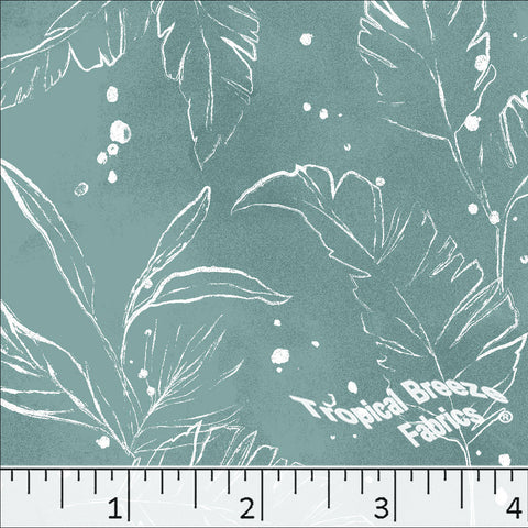 jade, Standard Weave Foliage Print Poly Cotton Fabric 6299