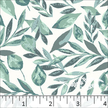 Standard Weave Leaf Print Poly Cotton Fabric 6084 jade