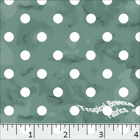 jade, Standard Weave Polka Dot Print Poly Cotton Fabric 6300