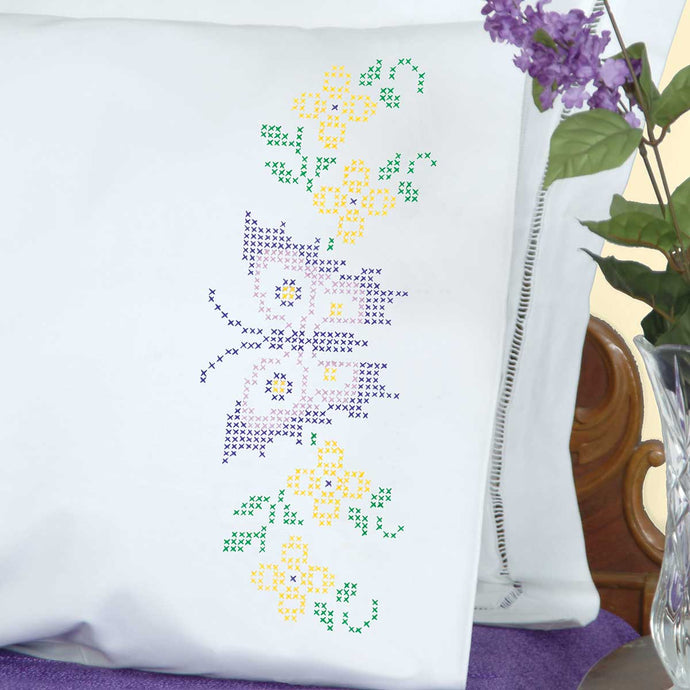 Cross-Stitch Butterfly Pillowcases 1600-347