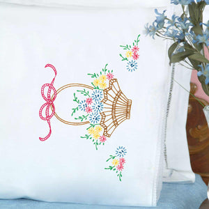 Basket of Daisies Lace Edge Pillowcases 1800-121